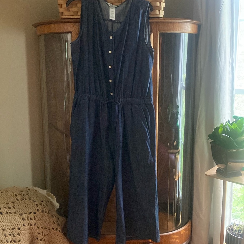 Avon denim large petite one piece capri  jumper.